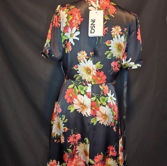 NWT JNSQ Katalina Silk Dress 100% Mulberry Silk US Size 8 - Picture 8 of 11
